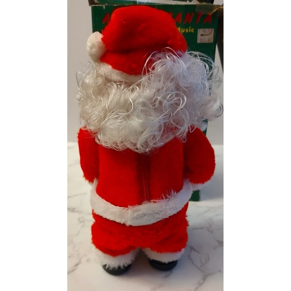 Vintage Santa Figure Plays 4 Christmas Songs Rings Bells Walks UNTESTED Box B9